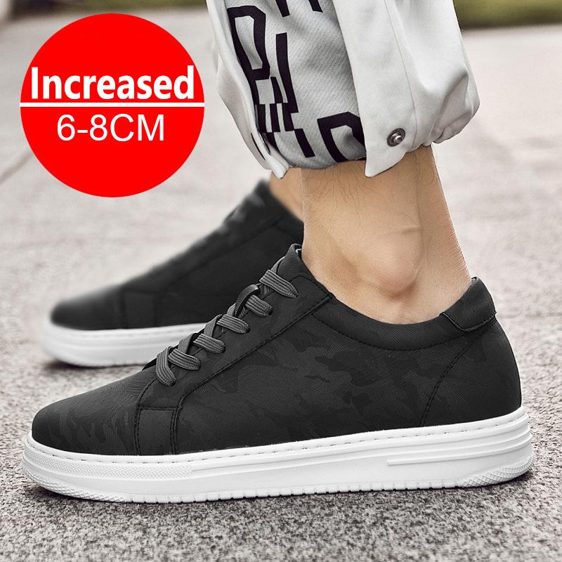 New Men's Sneakers Elevator Shoes Invisible Inner Height Increasing 6/8CM White Tennis Men Sports Shoes Heighten Increased Shoes