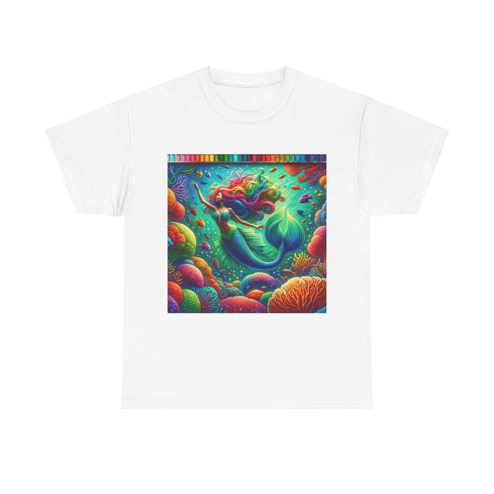 Unisex Adult T Shirt Mermaid Underwater Fantasy Artwork Colorful S разноцветный