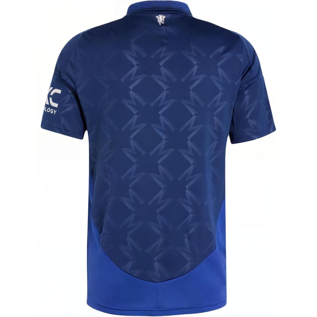 adidas Manchester United SS24 Fashion Logo Polo Short Sleeve Away Football Shirt Men Tops Night-Indigo IU1390