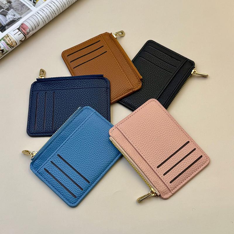 Large Capacity Ultra Thin Card Bag Creative Zipper Multi Slot Wallet for Students Travelers Professionals