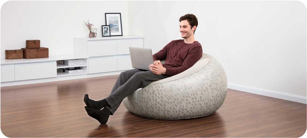 Bestway 75052 Gray Inflatable Pouf Chair