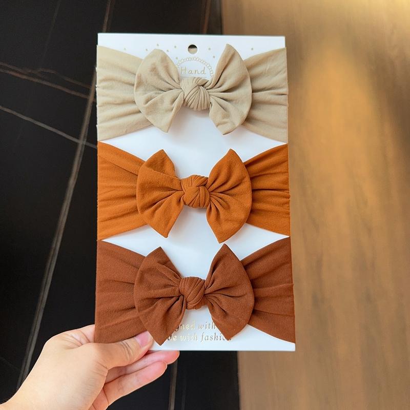 3pcs Baby Girl Bows Headband Newborn Turban Hairband Accessory Kids HairBand Outdoor Toddler Children HeadWrap Hair Accessories