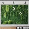 2D Tropical Leafy Wall with Hanging Vines Backdrop Photography Background Banner