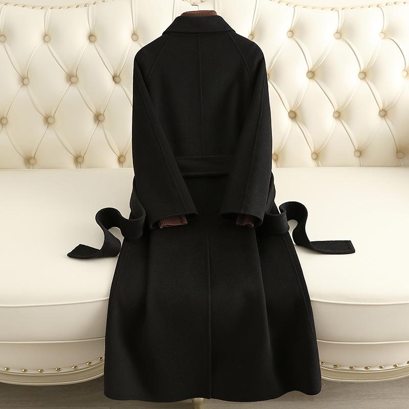 Cashmere coat women's autumn and winter new slim and thin high-end wool coat over the knee