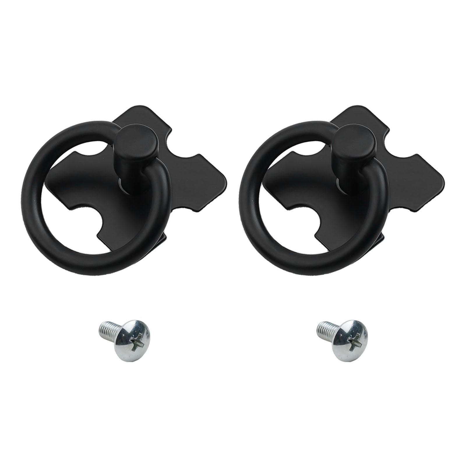 Мебельные ручки из сплава Черные/серебристые Одноотверстные Винтажные 2pc Black