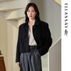 Women's Cropped Lapel Wool Blend Coat