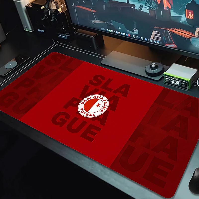SK Slavia Praha Large Size Mouse Pad Large Gaming Table Cushion Non-slip Laptop Tablet Big Mousepad XXL Mat Mini PC Playmat With Lock edge