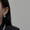 Italian Retro Para Water Drop Gemstone Earrings Niche Fashion Temperament Versatile Ice Blue Teardrop Zircon Earrings Women