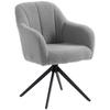 360 Degree Swivel Accent Chair, Teddy Fleece Armchair, Grey