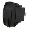 Black Universal Rocker Switch Style Dual USB Car Charger QC3.0 Fast Charge Socket with LED Backlight