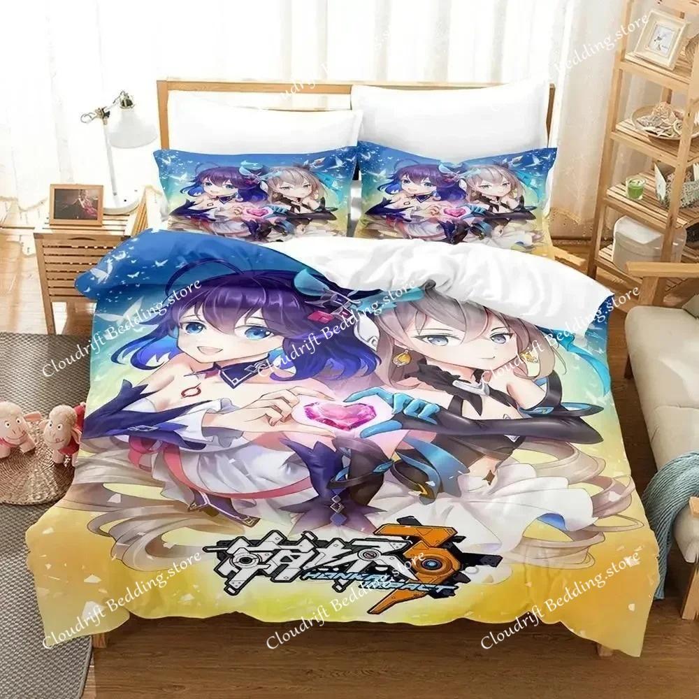 New 3D Print Anime Honkai Impact 3 Bedding Set Adult Kid Bedroom Duvet cover Sets Home Textiles Birthday Gifts