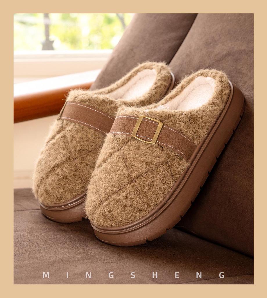 Damen Herbst- & Winter Plüsch Baumwollpantoffeln: Warme, rutschfeste, Indoor/Outdoor Postpartale Schuhe für Paare