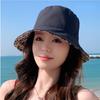 Korean Spring Summer New Double-Sided Floral Print Fisherman Hat Women's Casual Oversize Face Covering Sun Protection Bucket Hat