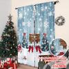 2ks 2D plochý tisk Veselé Vánoce Párty Závěsy Vánoční sněhová lesní scéna Odolný Polyester Bez Elektřiny Párty