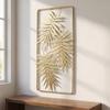 11.61 × 5.51 in Metal Leaf Wall Decor Gold Frame Iron Gold Wall Decor Leaf-shaped Handcrafted Artwork Wall Decor Bathroom