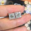 Hot Saling Moissanite Jewelry HipHop Square Earrings Iced Out Moissanite 925 Silver Stud Earrings Unisex Past Diamond Test GRA