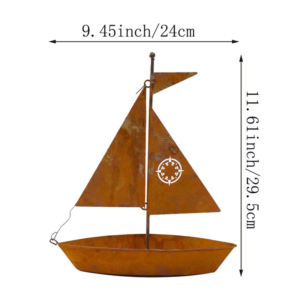 Rustic Sailboat Vintage Nautical Boat-Shaped Flower Pot Funny Planter Succulent Pots for Garden Patio Porch Indoor Outdoor Decor