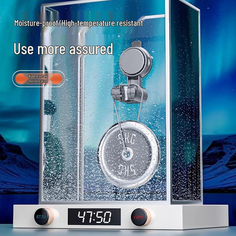 No-Drill Suction Cup Shower Head Holder & Storage Rack