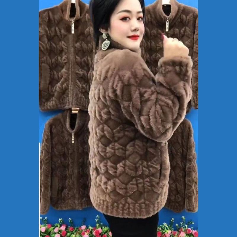 Autumn and Winter Jackets, Women's Imitation Mink Fleece Jackets, Cold-proof and Warm Outerwear