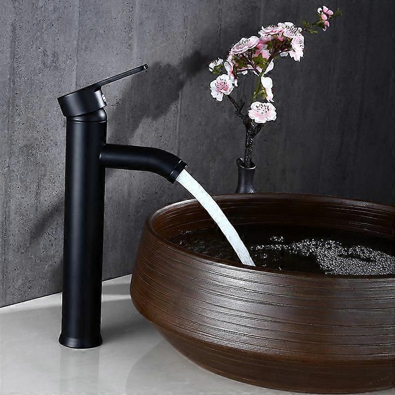MitigEU Basin Faucet, High Spout Design, Single Hole Faucet, for Countertop Bathroom Sink In Chrome Copper with Removable Foam