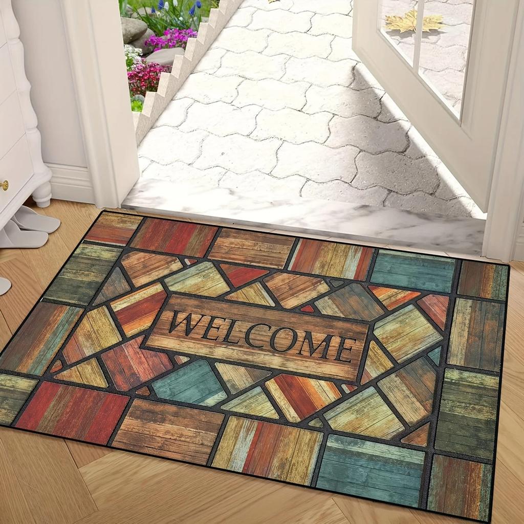 Welcome Doormat Vibrant Floral Pattern Non-Slip Rug for Indoor Outdoor High Traffic Areas Perfect for Valentine'S Day Spring Mat