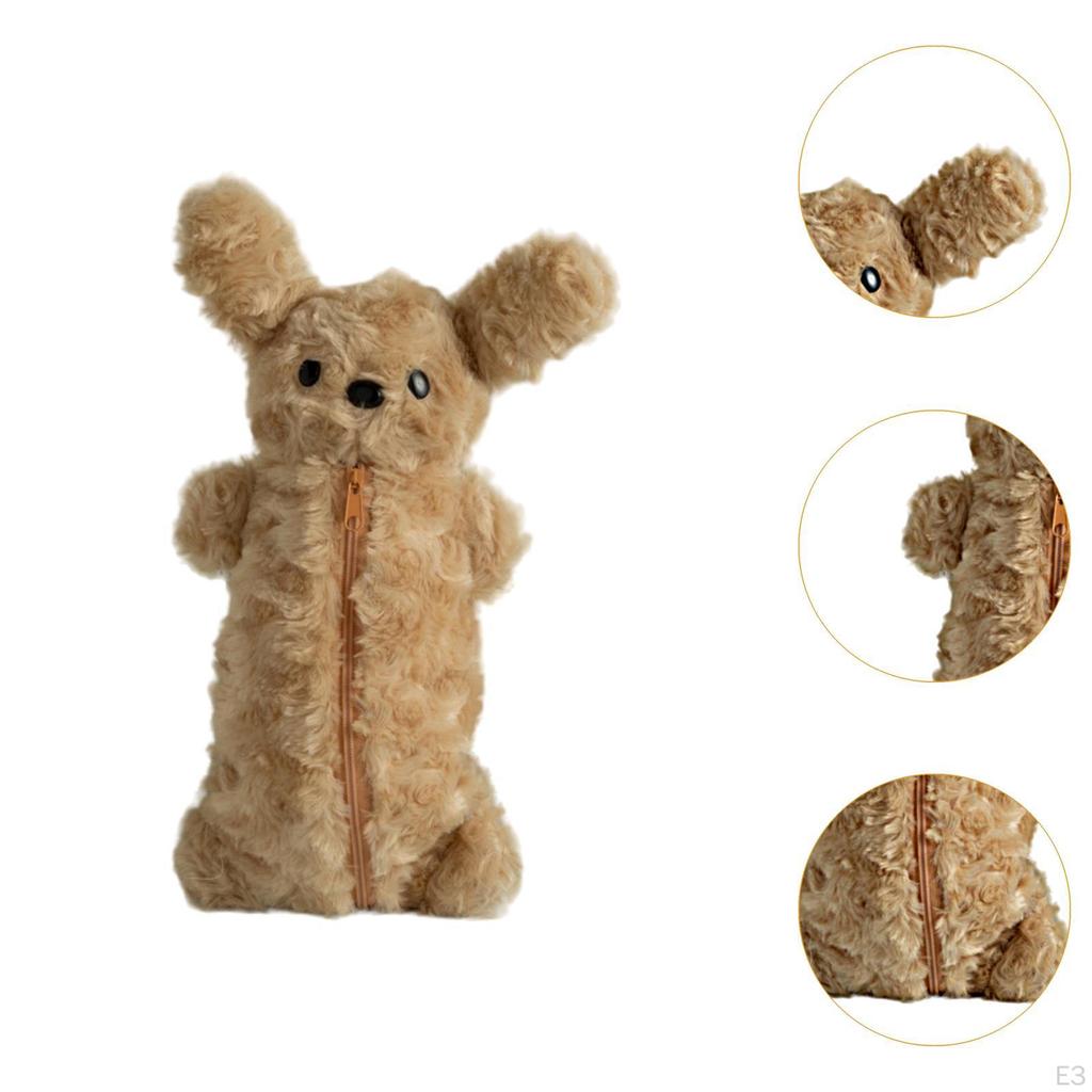 Cartoon Plush Pencil Case Girls Cosmetic Organizer Novelty Portable Multipurpose Makeup Bag