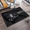 Black Electric Guitar Design Rug - Non-slip rug suitable for living room and bedroom sofas