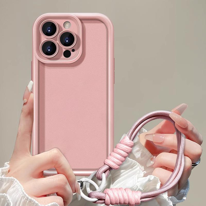 Applicable to Apple 16pro mobile phone case 13 new 15pro silicone 14 advanced anti-drop all-inclusive new pink plain case