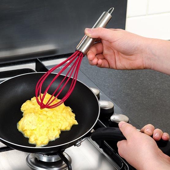 Factory Custom Stainless Steel 304 Egg Beater Cream Whisk Mixer 10 Inch Yellow Silicone