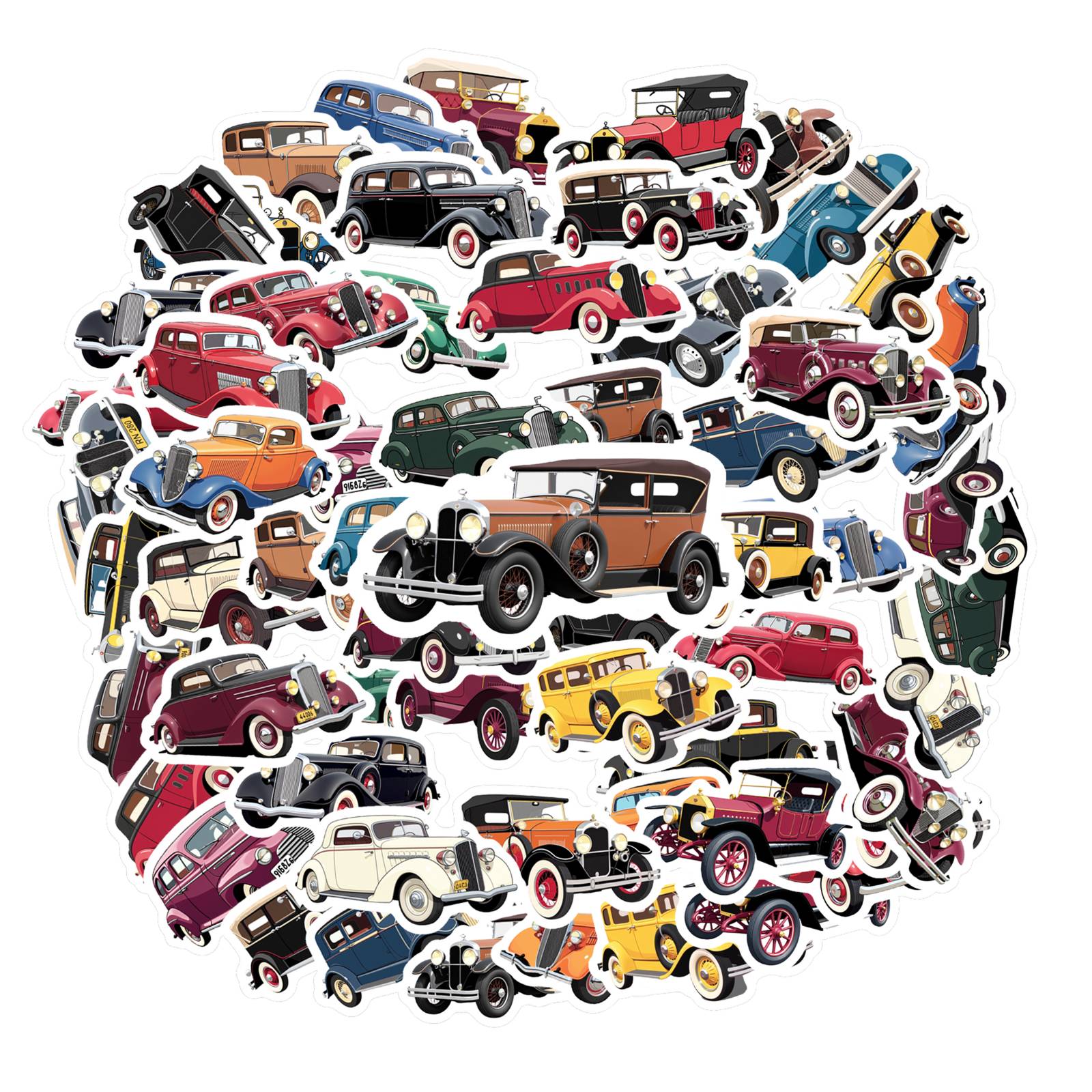 35pcs Classic Classic Vehicles Stickers Retro Vintage Cars Teacher Reward Stickers Stationery Stickers For Notebook Luggage