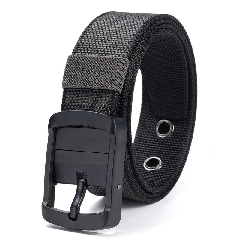 Rotating Pin Buckle Men's Belt Outdoor Tactical Nylon Canvas Belt Wear Jeans Casual Versatile Belt