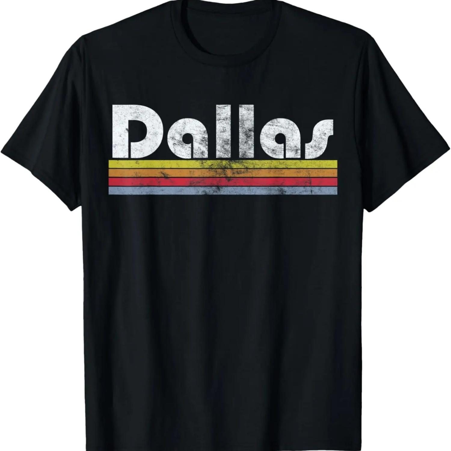 

Dallas Texas Retro Vintage Pride 70s 80s 90s Men Women Gift T-Shirt S чёрный
