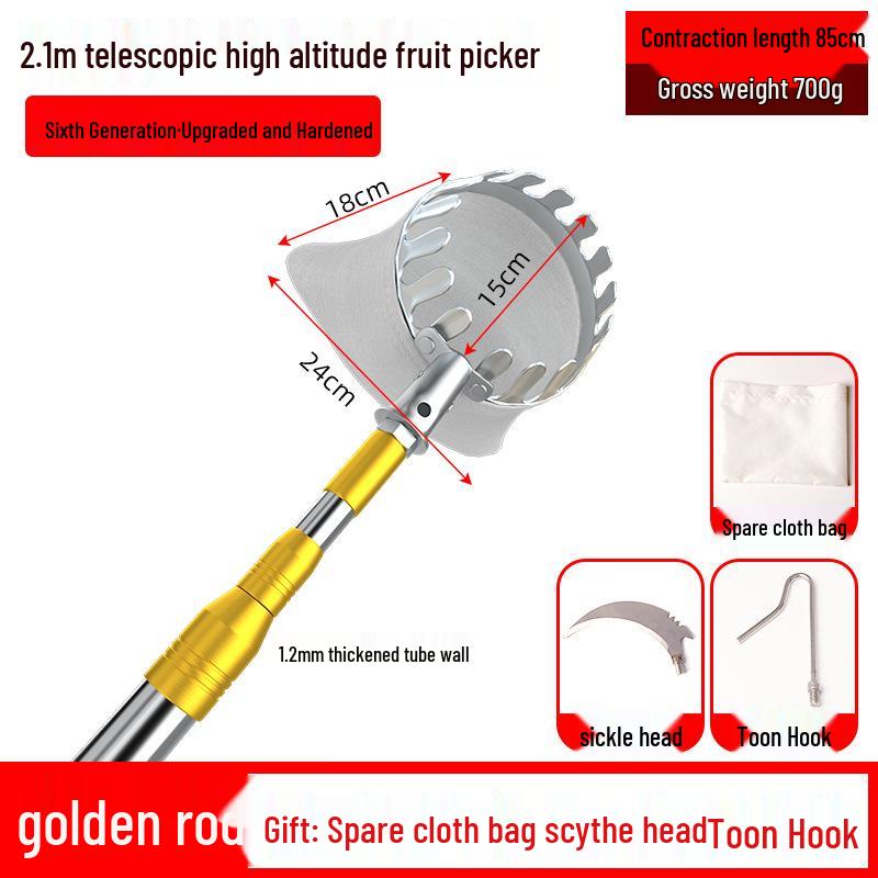 Teleskopischer Obstpflücker Stange: Kaki, Mispeln, Myrthenheidelbeeren, Pfirsiche, Pflaumen, Jujuben, Aprikosen.