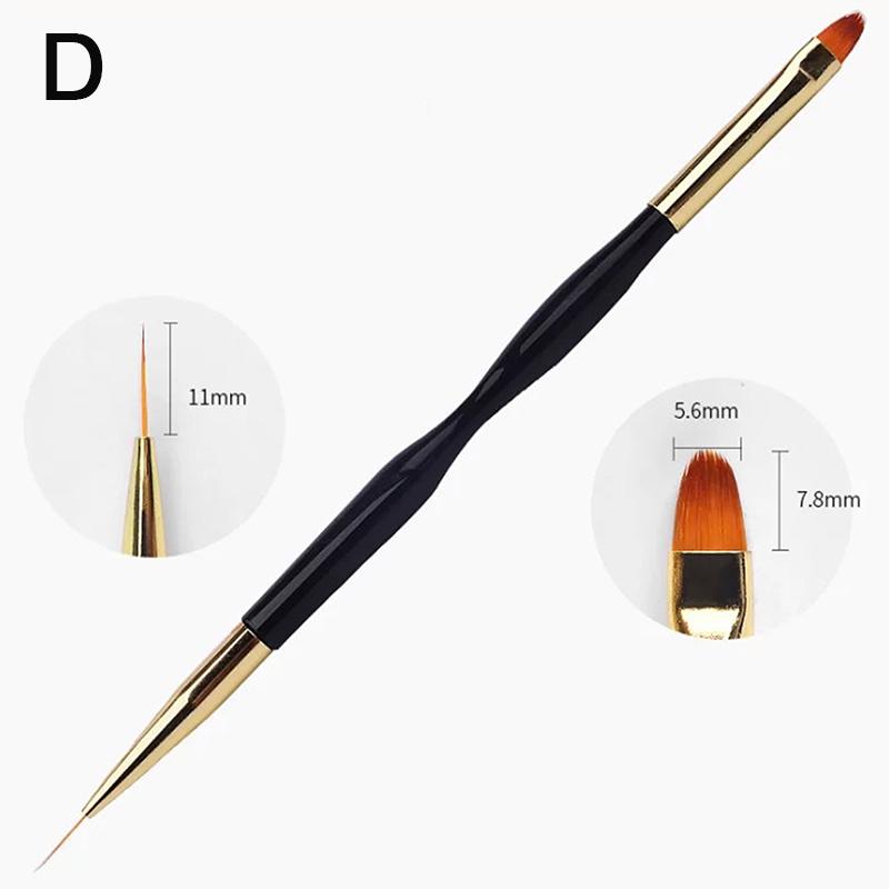 French Stripe Nail Art Liner Brush Set Tips Ultra-tynne linje tegnepenn Dual End UV Gel Malebørster Manikyrverktøy