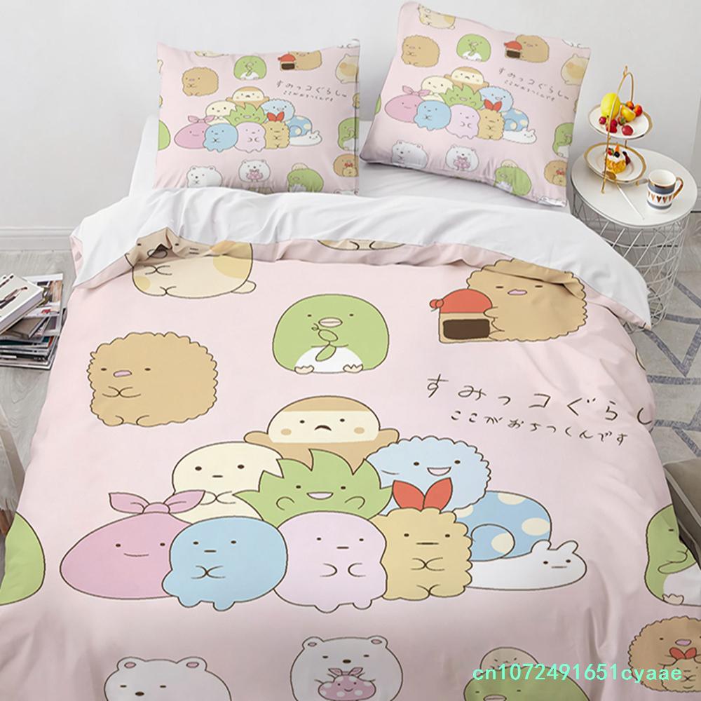 Cartone Animato Giapponese Sumikko Gurashi Anime Set Biancheria da Letto Kawaii Carino Sumikkogurashis Copripiumino Coperta Federa Matrimoniale King