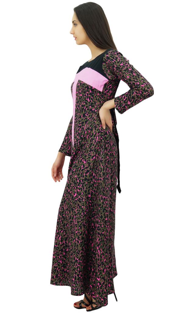 Bimba Women's Long Sleeve Winter Wear Maxi Dress Rayon