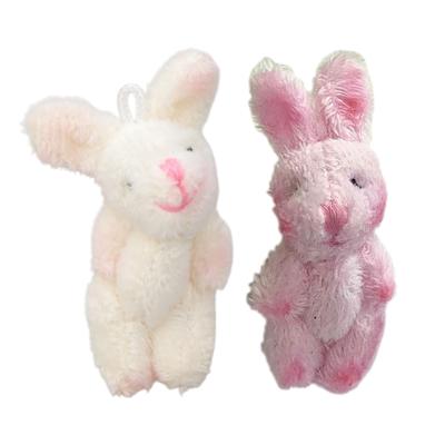 4.5cm Soft Plush Bunnies Mini Rabbit Pendant for Keychain Bouquet Toy Doll DIY Ornaments Gift Brooch Cloth Bag Accessory