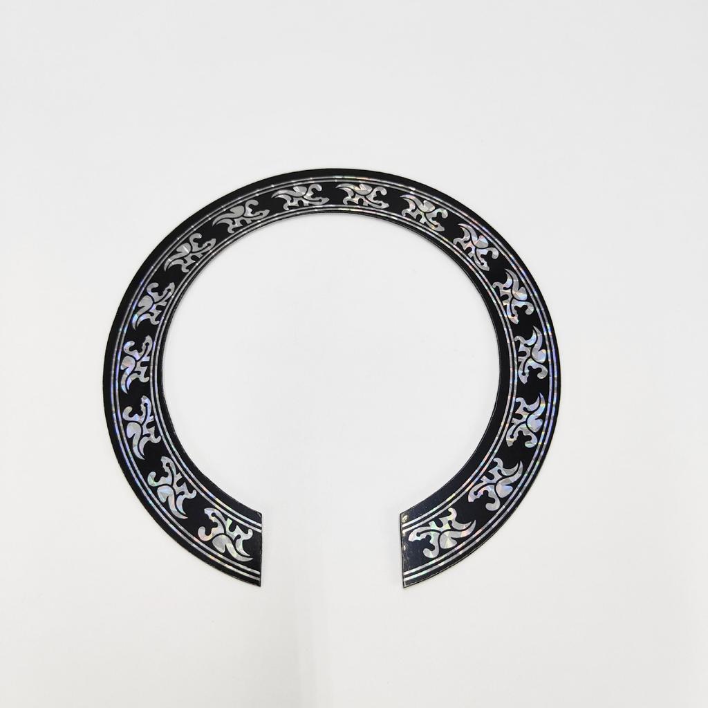 Folk Guitar Soundhole Stickers Durable PVC Self-Adhesive Soundhole Rings Decorative Protective Stickers for Classical Guitars with Adhesive Backing
