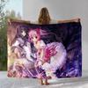 Cute Puella Magi Madoka Magica Cartoon Flannel Blanket,Ultra Soft Warm Plush Throw for Home Bedroom Bed Sofa Cover Office Picnic