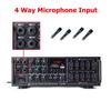 110-240V bluetooth Power Amplifier System Sound Audio Stereo Receiver Support 4 Way Microphone Input Home Theater 2000W