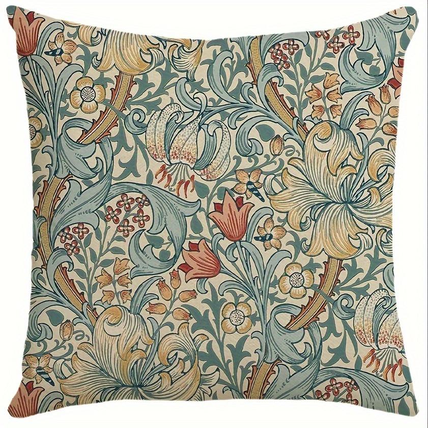 

1pc William Morris Floral Throw Pillow Cover Vintage Flowers Decor For Cushion Cover,Living Room Outdoor Pillowcase 45x45cm 18x18in