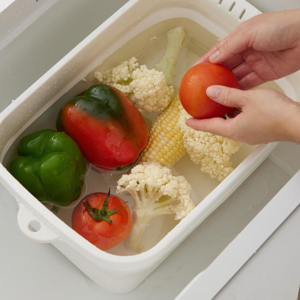 Space Saving Vegetable Washing Basin Foldable Laundry Tub Durable Dishpan  Food