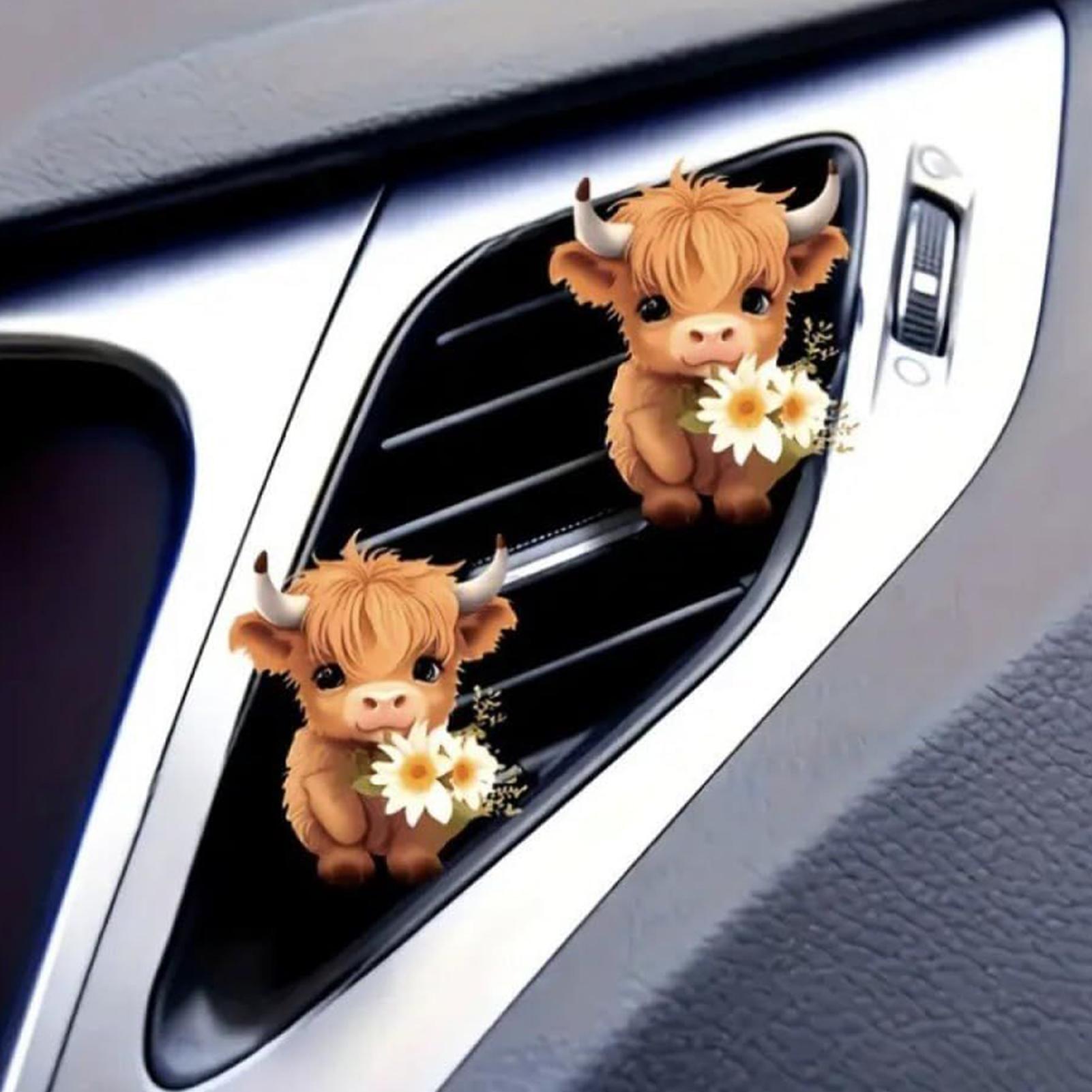 

Car Air Freshener Vent Clips Car Scent Diffuser Vent Clip 2D Acrylic Cute Highland Cow Shape Perfume Aromatherapy Diffuser For China Mainland