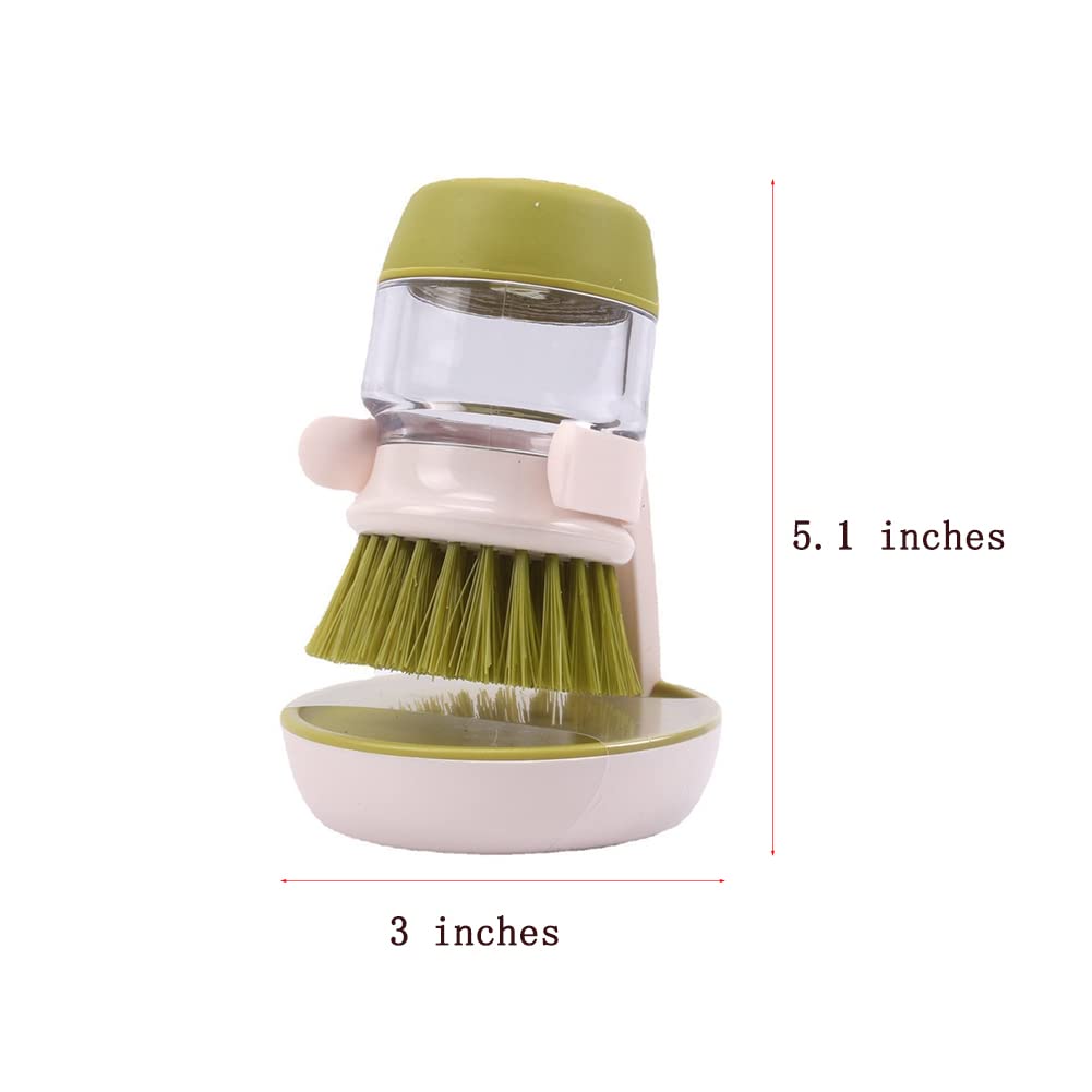 

Диспенсер для скраб-щетки Palm Scrub Tray Ленивая скраб для мытья посуды с дозатором мыла Антипригарное масло для уборки кухни с держателем зелёный