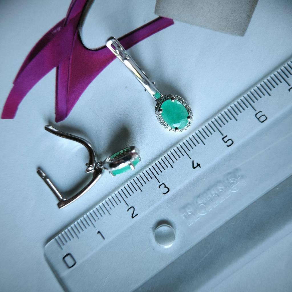 Серебряные серьги с натуральным изумрудом 2.59ct (2214199)