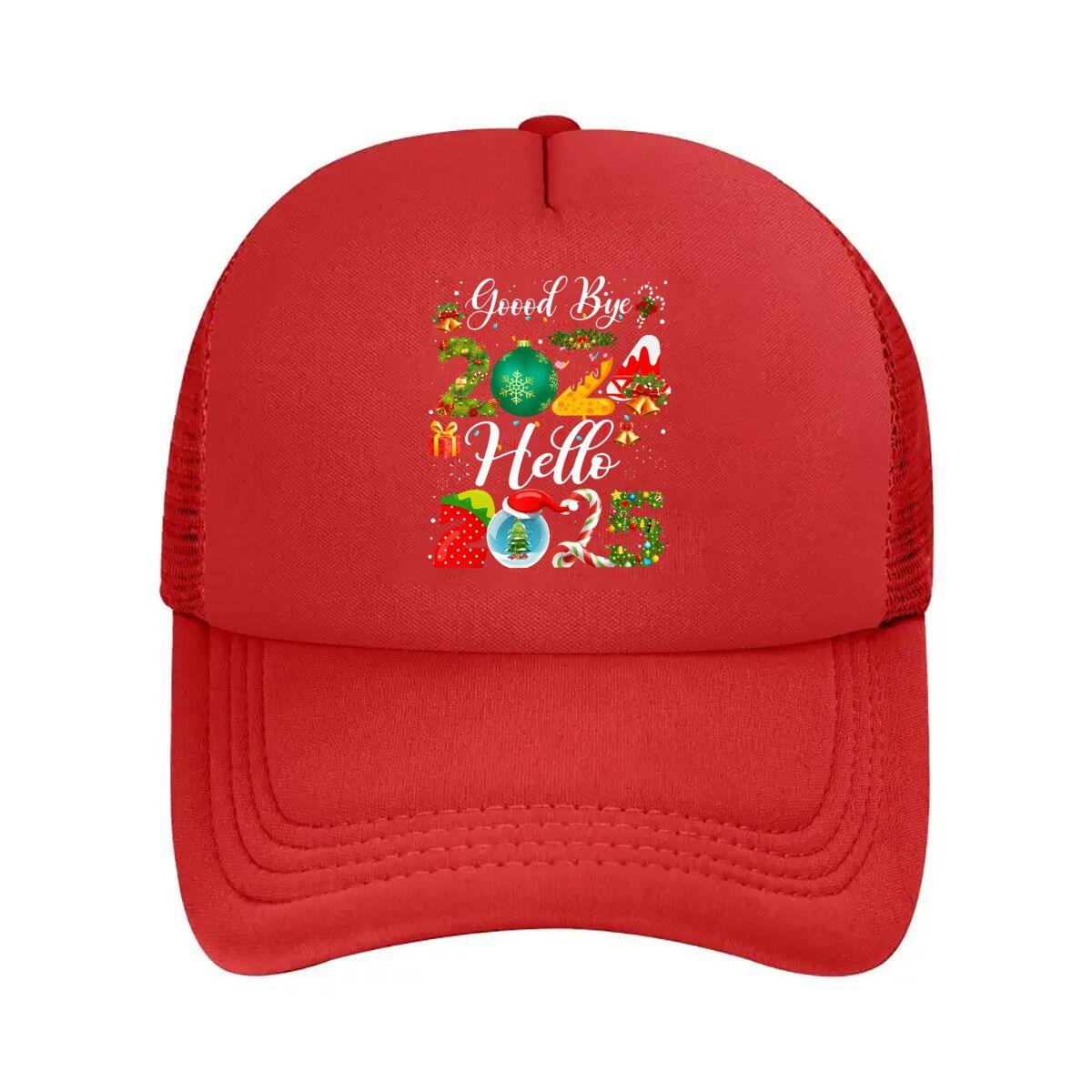 Christmas New Year Decorative OrnaUnisext Mesh Baseball Cap Hip Hop Adjustable