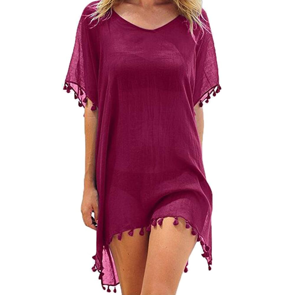 Übergröße Sommer Sonnenschutz Kittel Locker Bikini Cover-Ups Mode Badekleid für Damen