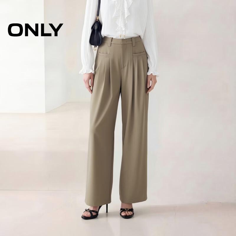 ONLY Women s High-Waist Relaxed Straight-Leg Casual Pants M