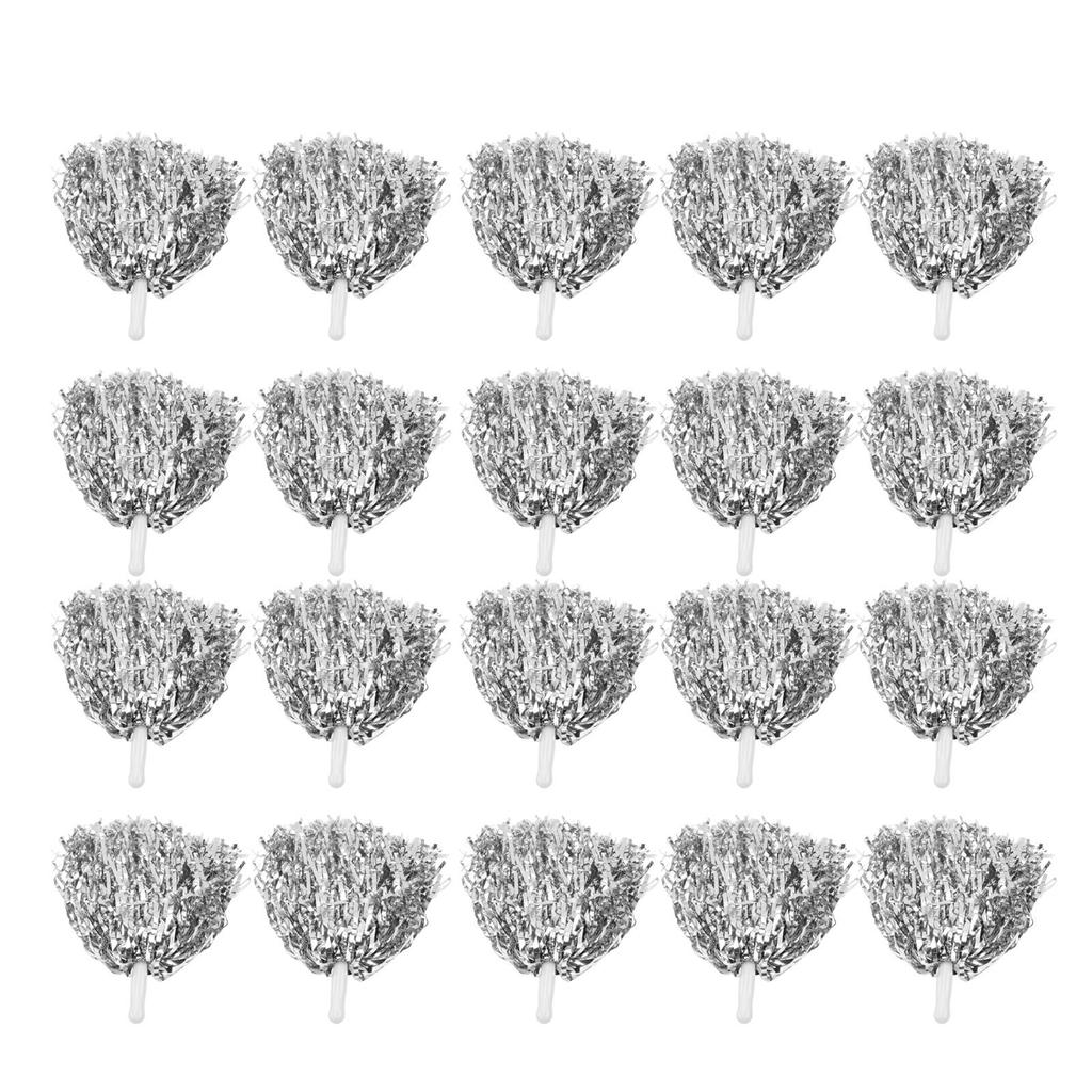 20Pcs Che Ing Squad Hand 3.3in Handle Pure Color PET Che Ing Pompoms for Sports Party Stage Show
