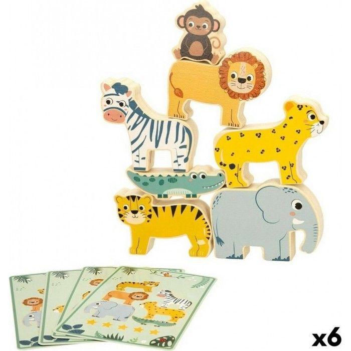 NC Stavebnice + Figurky Woomax Zvířata 16 Dílů 7 X 7 X 1,5 Cm (6 Jednoty)